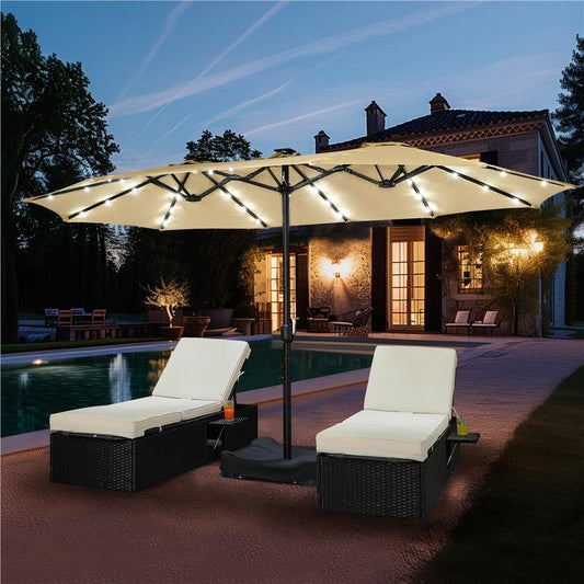 UmbraLights™ – 15 Ft Solar-Powered LED Patio Umbrella